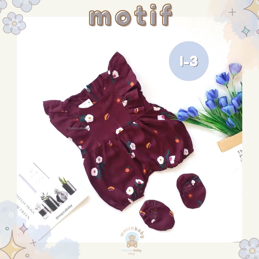 MBSS - BBB JUMPSUIT ZEELAA setelan anak perempuan jumper bayi motif bunga lucu free sarung kaki PART 1