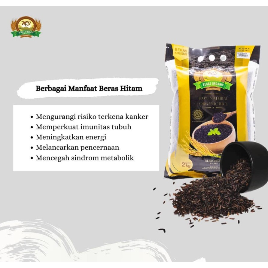 MD - Organic Black Rice Kupas Kulit - Beras Hitam Organik MD 2kg