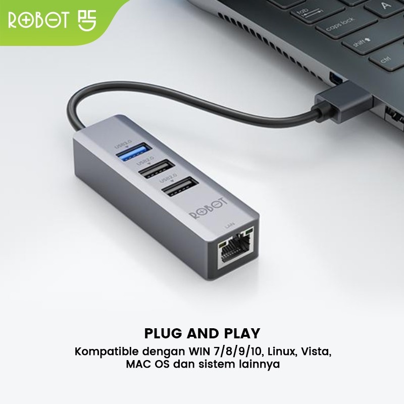 ROBOT 4 in 1 Ethernet Adapter HEA100 Original - Garansi 1 Tahun