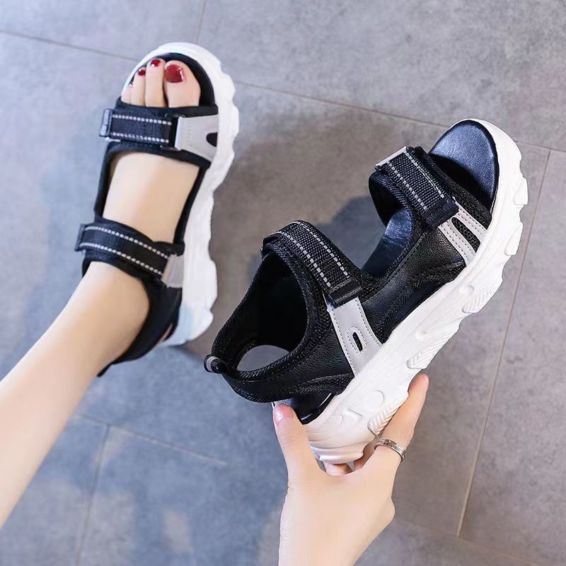 Kano Sepatu Sandal Hitam Wanita Bisa Glow in Dark Style Import