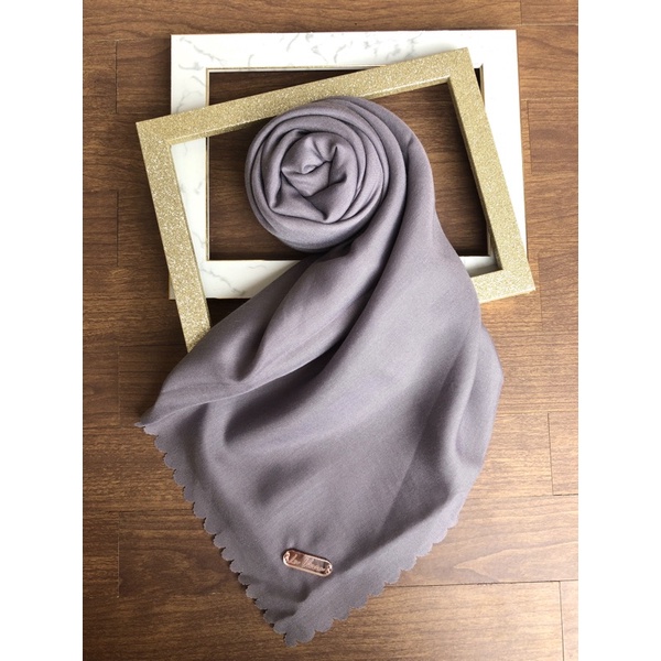 Part 1 Voal Arabian Jilbab Polos Sahara Hijab Segiempat-Smoke