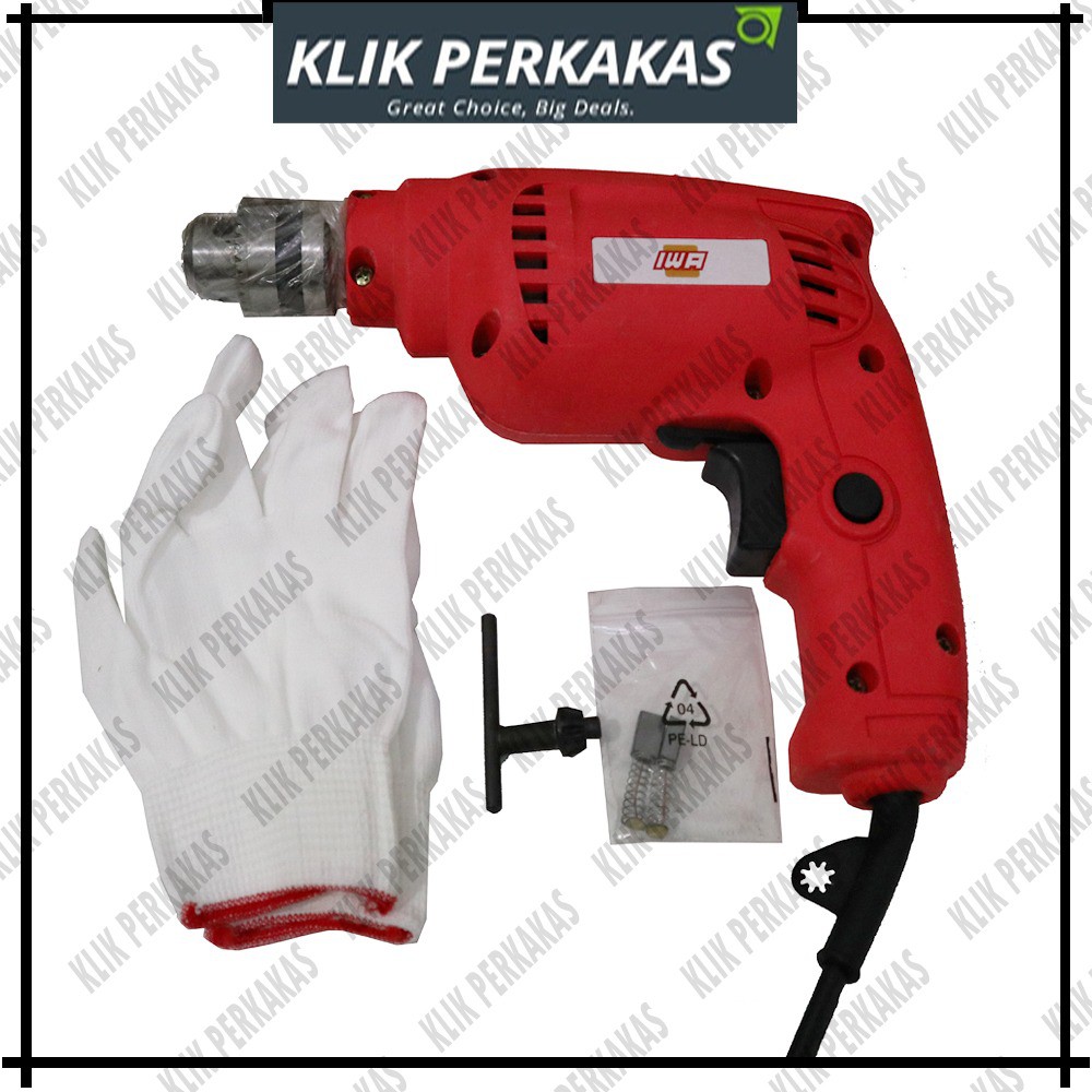 Iwa Mesin Bor Bolak Balik - Electric Drill 10mm Mesin Bor Listrik ORI