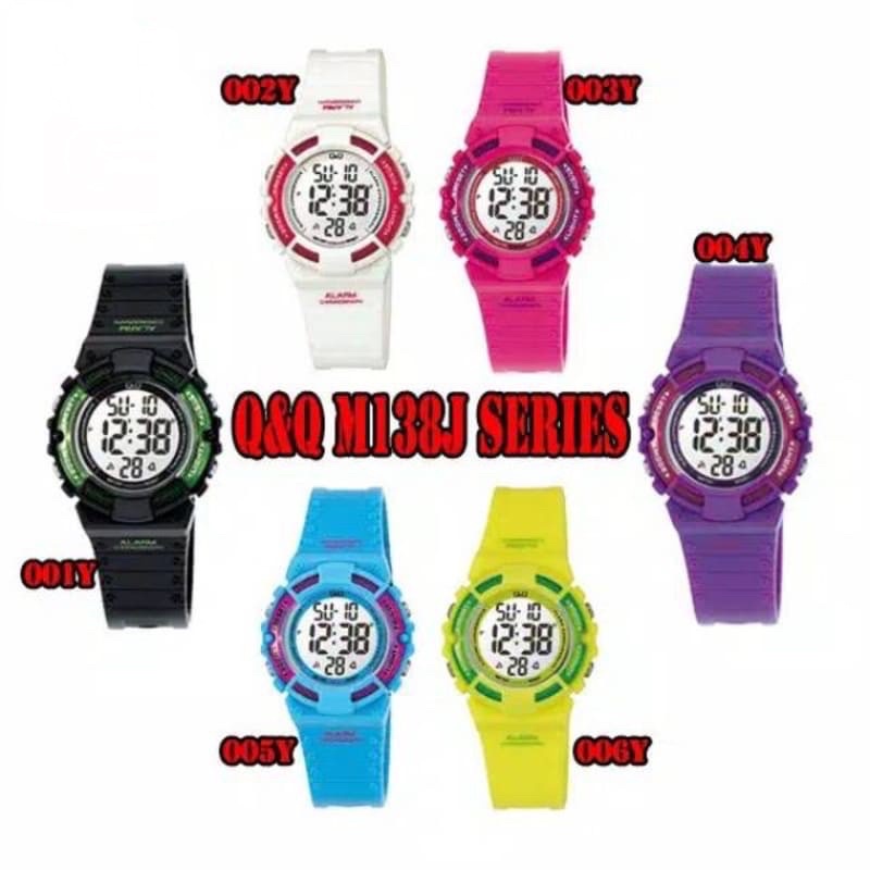 Jam Tangan Sport Digital Wanita Anak Original Q&amp;Q QnQ QQ M138 M138J