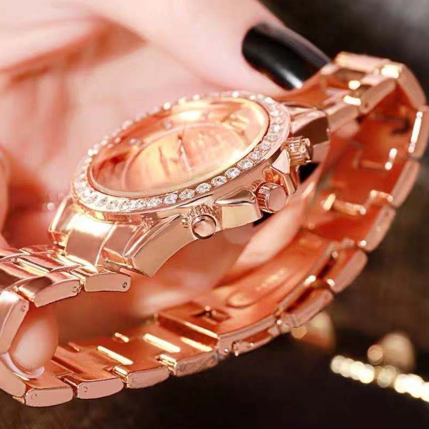 Jam Geneva Wanita Analog Diamond Fashion Casual Lady Wrist Watch Import-2