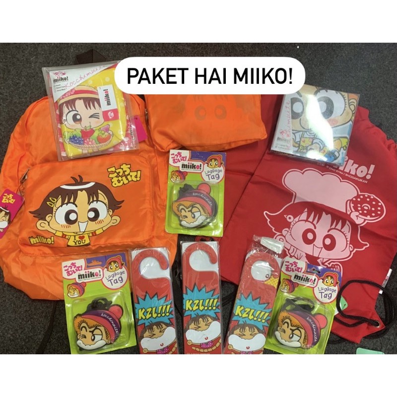 Paket Lengkap Hai miiko (2 Tas,Pouch,Sarung Bantal,Gantungan,Nametag)