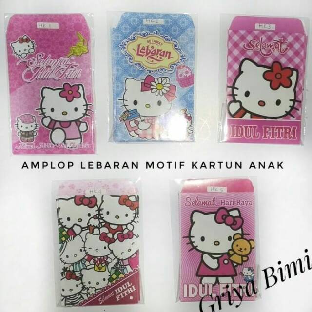 Amplop Lebaran Karakter Kartun Kesukaan Anak Anak 1 Pak Isi 10 Ampau Idul Fitri