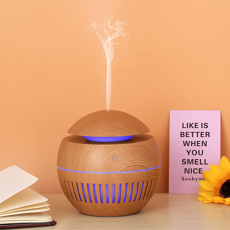 Taffware Ultrasonic Humidifier Aroma Essential Oil Diffuser Wood Design 130ml KJR12 Wooden Grab