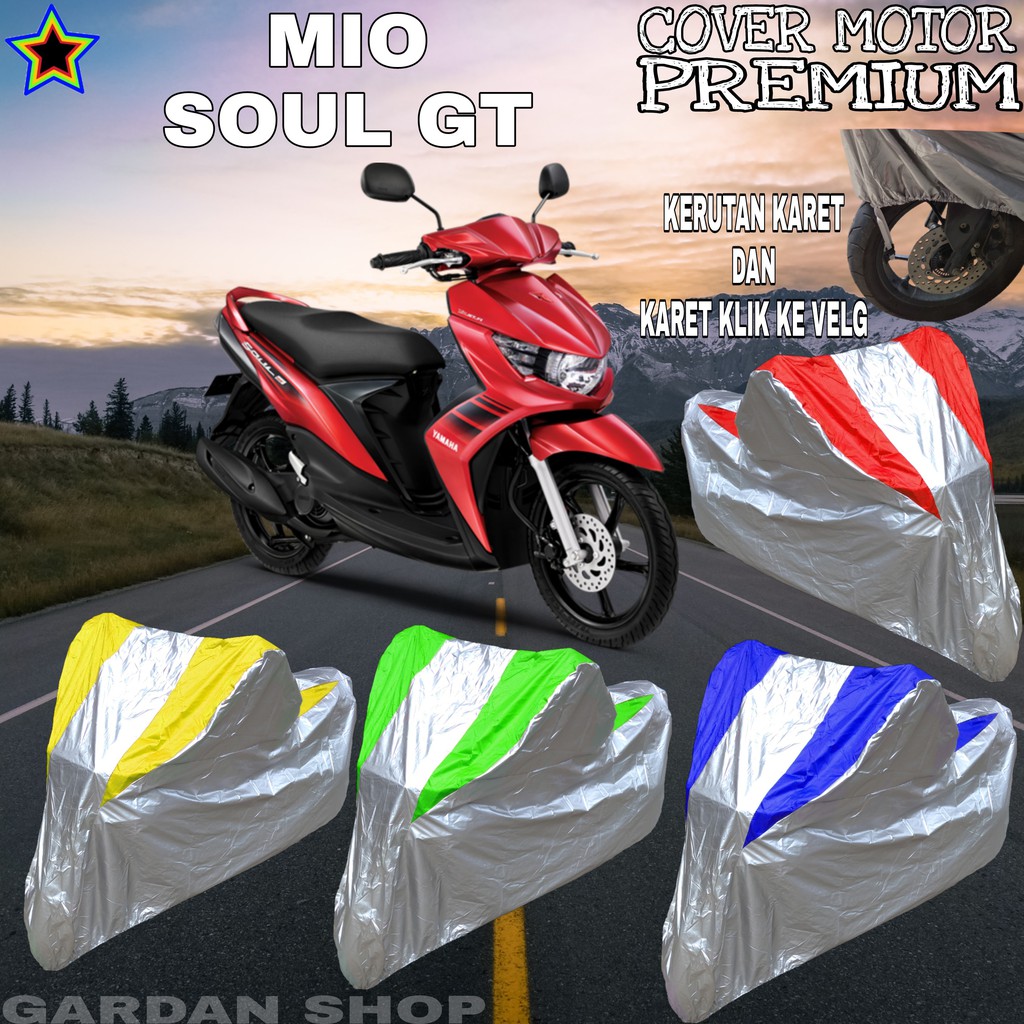 Sarung Motor MIO SOUL GT Silver KOMBINASI Body Cover Mio PREMIUM