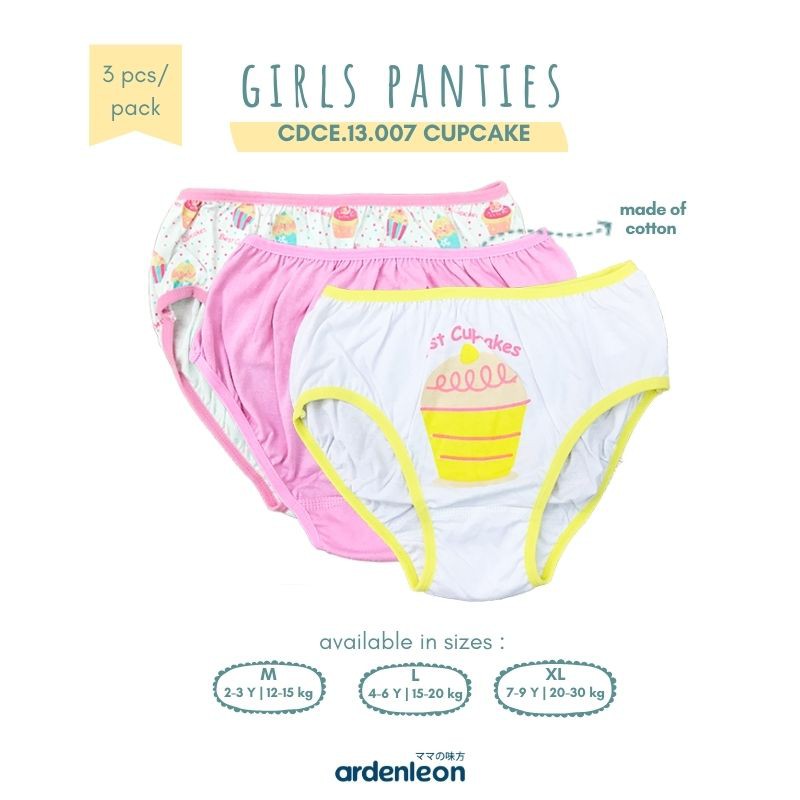 

ARDENLEON (3 pcs) Celana Dalam Anak Perempuan Cupcake CDCE.13.007