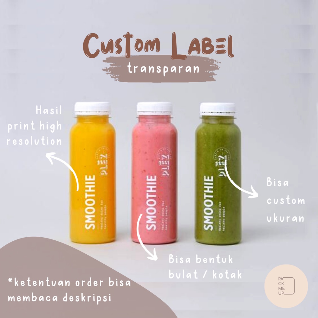 

[TERMURAH] Custom Label Transparan Packaging | BISA PAKAI DESAIN SENDIRI | Label Kemasan | Botol | Parfum | Spray | Minuman