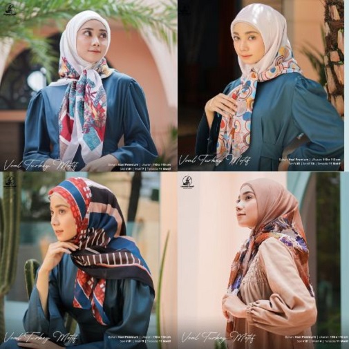 SEGI EMPAT UMAMA TURKEY MOTIF VOAL SCARF KERUDUNG HIJAB SEGIEMPAT SQUARE JILBAB MURAH
