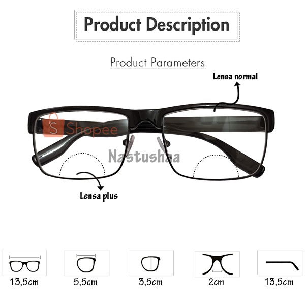 Kacamata Baca Plus (+) 2 Fungsi +1.00 s/d +4.00 Baca dan Jalan Kaca Mata Pria Wanita Kacamata Baca Reading Glasses