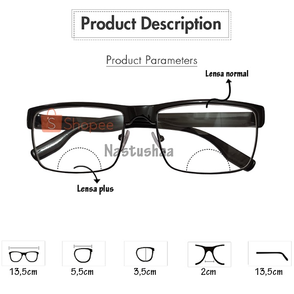 BAYAR DI TEMPAT / Kacamata 2 Fungsi Progresif TIAN Plus 1.00 s/d 4.00 / (+) Korean Style Kacamata Ba