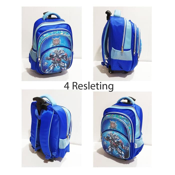 6742Wd Tas Troli Anak Laki Laki Cowok Terbaru Mcqueen Hitam Koper CG679  Sd Transformers Optimus Ti