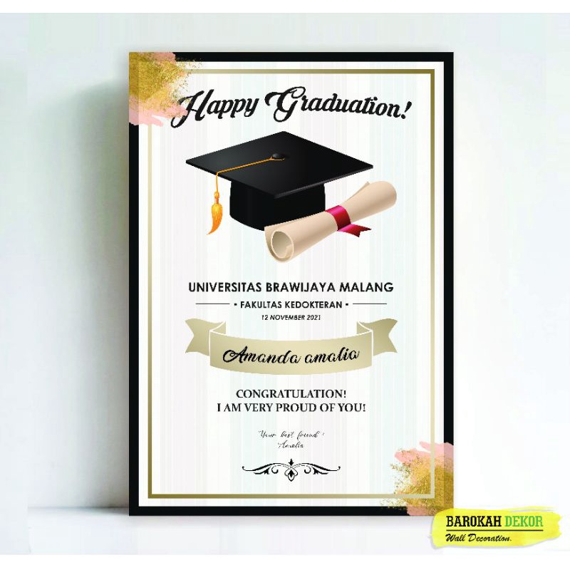 Cetak foto bingkai wisuda/Desain wisuda/Hiasan dinding Kado wisuda custom