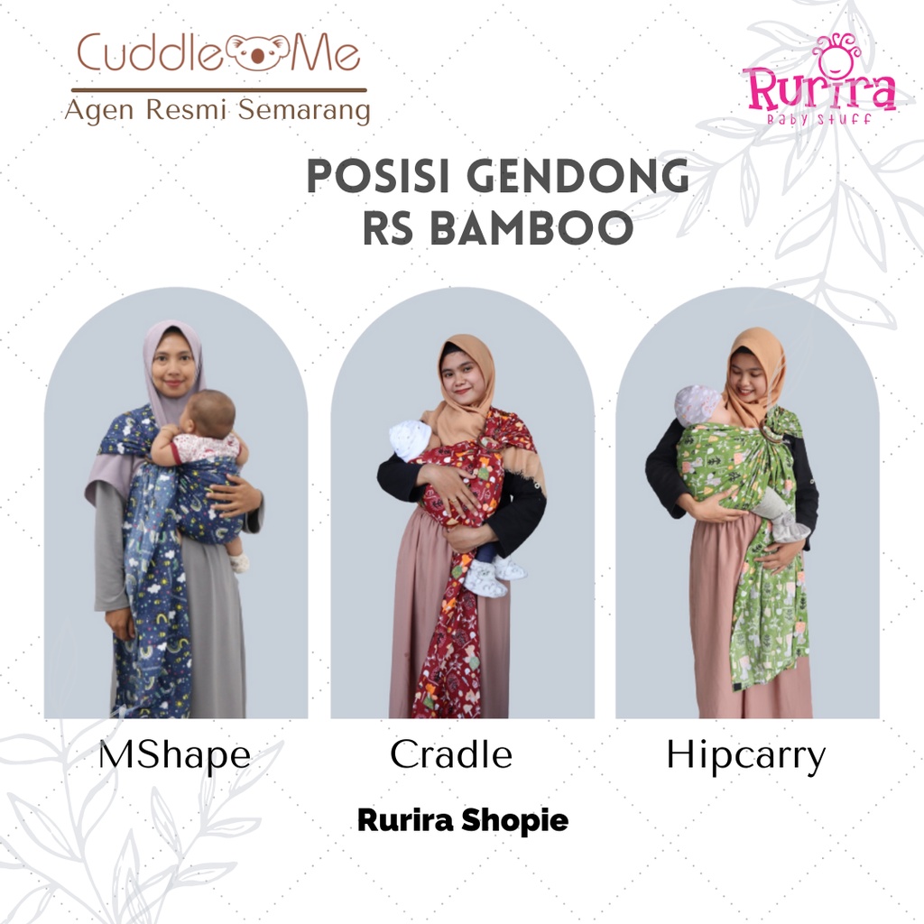 CuddleMe Ringsling Bamboo Gendongan Anak Kain Newborn Mshape Ergonomis SNI Aman BERGARANSI