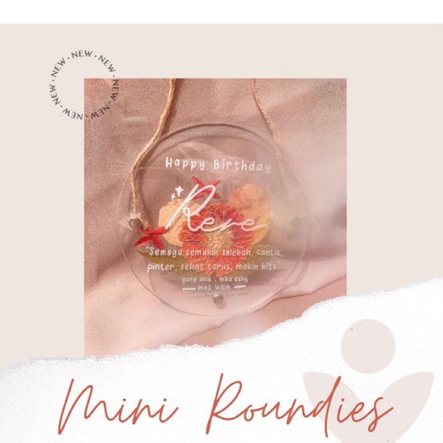 MINI ROUNDIES - Pressed flower / Floating frame / Acrylic frame / Frame akrilik