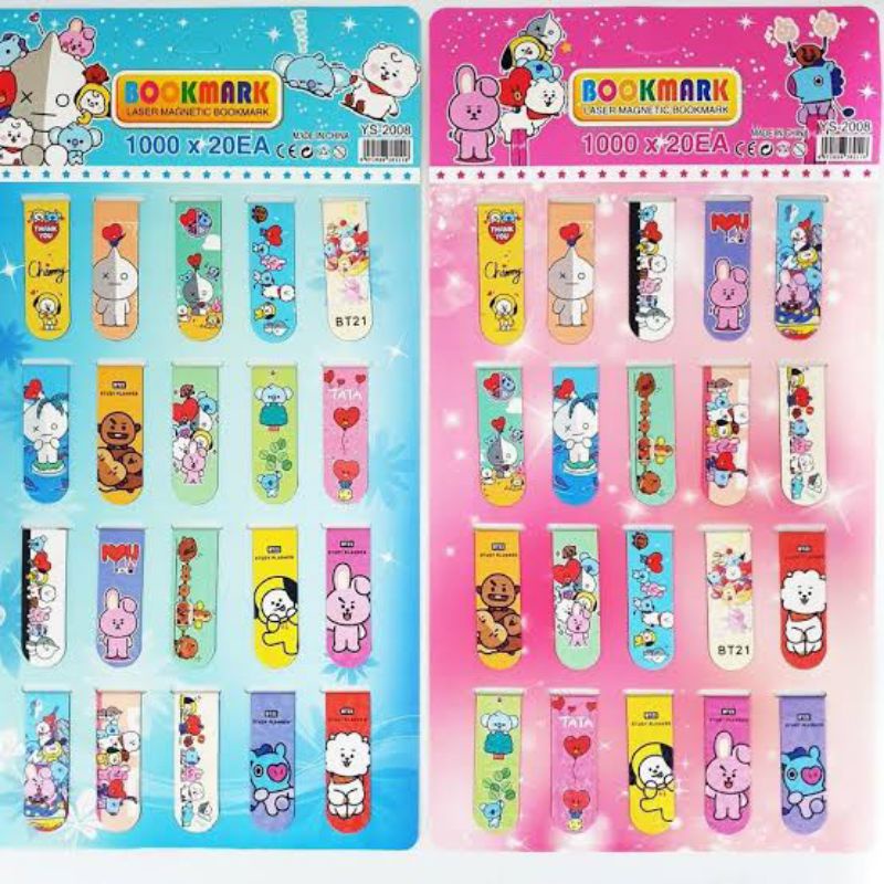 

20pcs PEMBATAS BUKU MAGNET SATUAN / BOOKMARK MAGNET / PEMBATAS BUKU