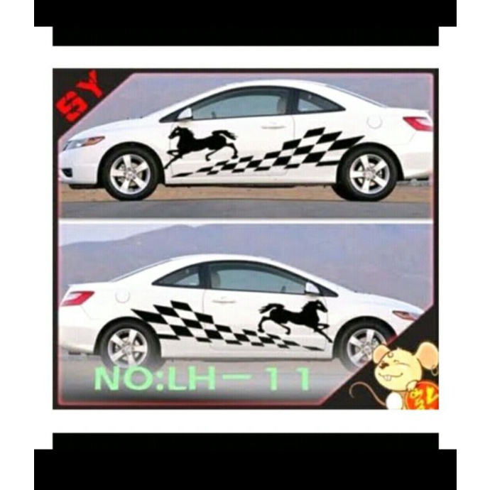 stiker mobil kuda sedan accord camry corolla city soluna baleno civic yaris bmw mercedez benz semua 