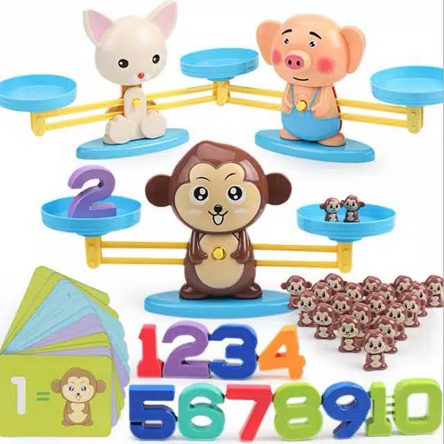 ( Mia ) MAINAN EDUKASI MONKEY BALANCE MATH TOY GAME TIMBANGAN BELAJAR MENGHITUNG UNIK / TIMBANGAN EDUKASI