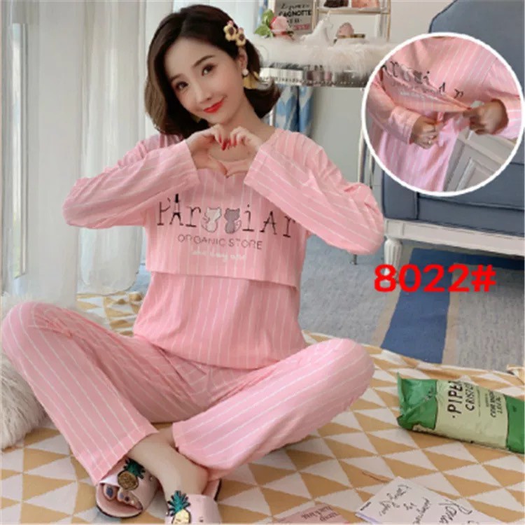 SETELAN BAJU TIDUR MENYUSUI PIYAMA NURSING PIYAMA HAMIL BUSUI