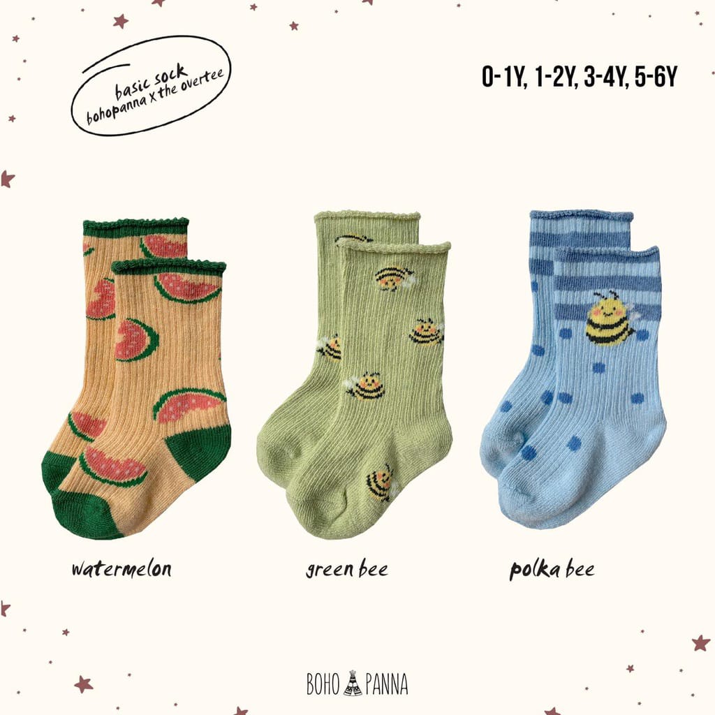 BOHOPANNA - BOHO | BASIC SOCK THE OVERTEE  - KAOS KAKI ANAK