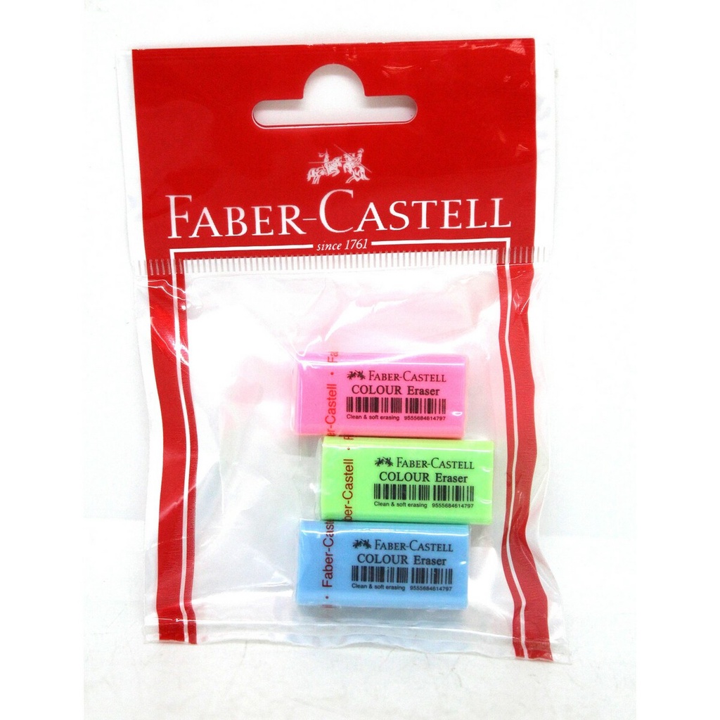 

Gramedia Medan - FABER COLOUR ERASER SET 3 1000 510S3