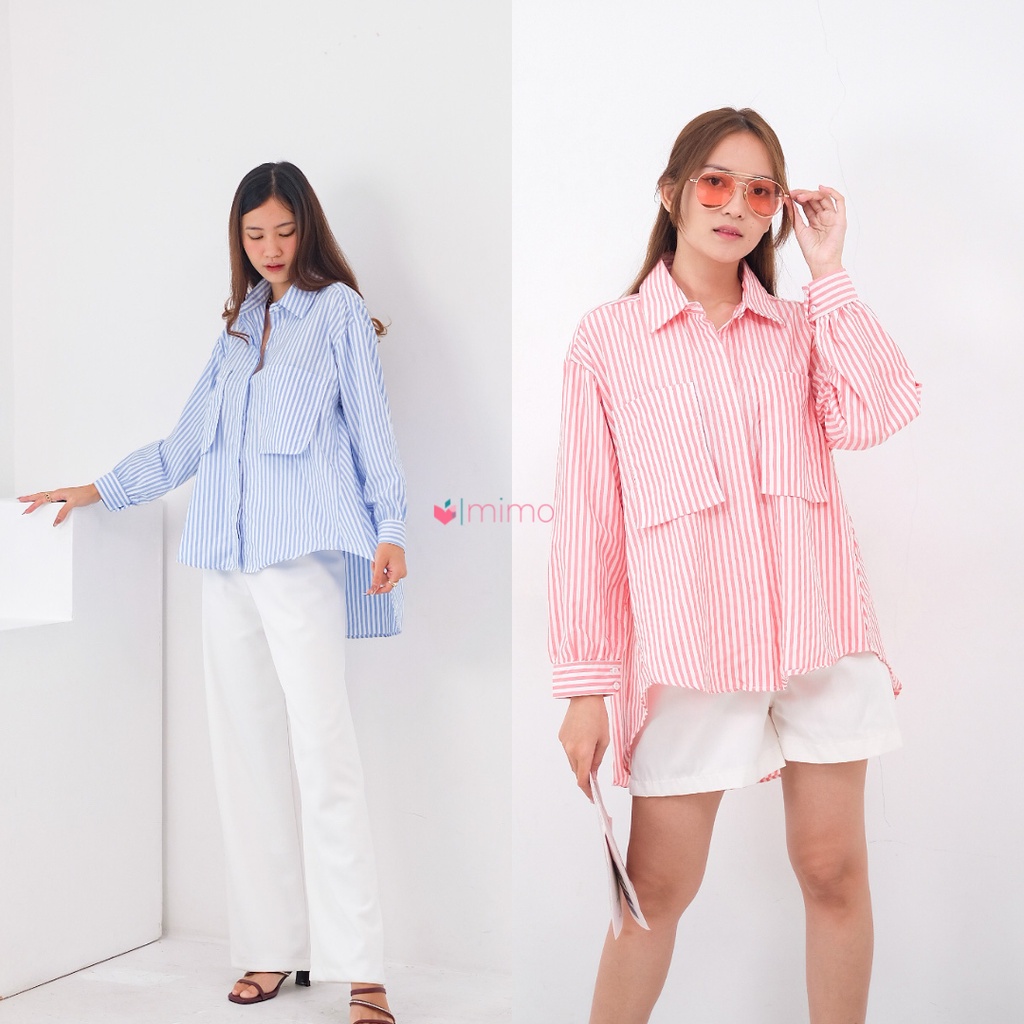 Kemeja candy strip oversized