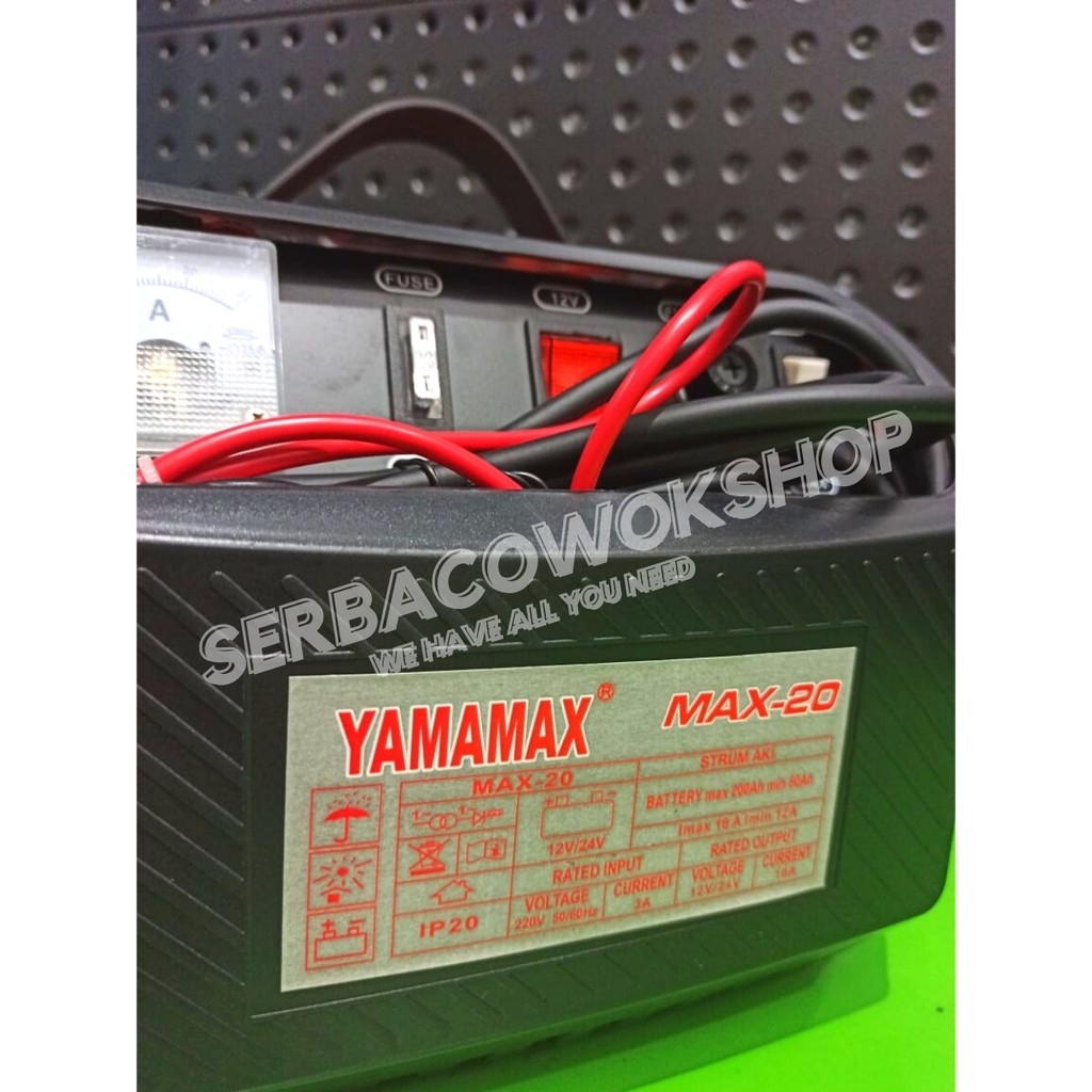 Yamamax Battery Charger Max-20 Cas Aki Strum Aki Charger Accu Termurah Berkualitas