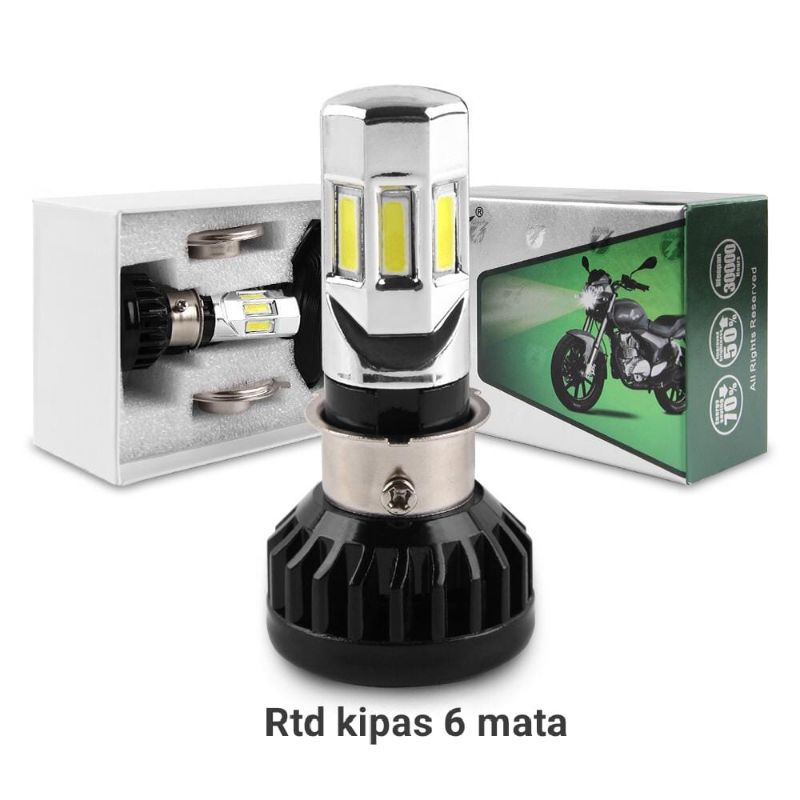 Bola Lampu / Headlamp LED RTD Kipas 6 Mata Rayton