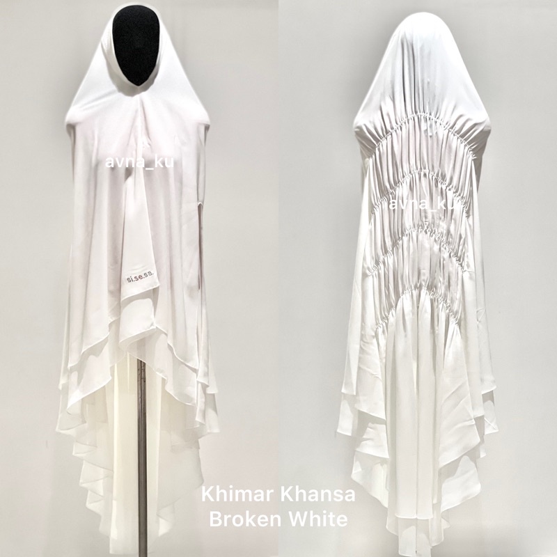 Preloved Khimar SISESA Khansa Broken White / BW / Putih