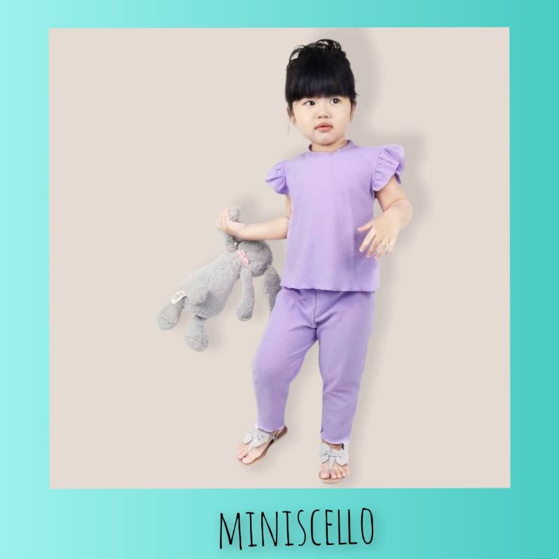 Setelan Anak Perempuan Bahan Waffle Uniqlo Baju Anak Cewek Ruffle Set