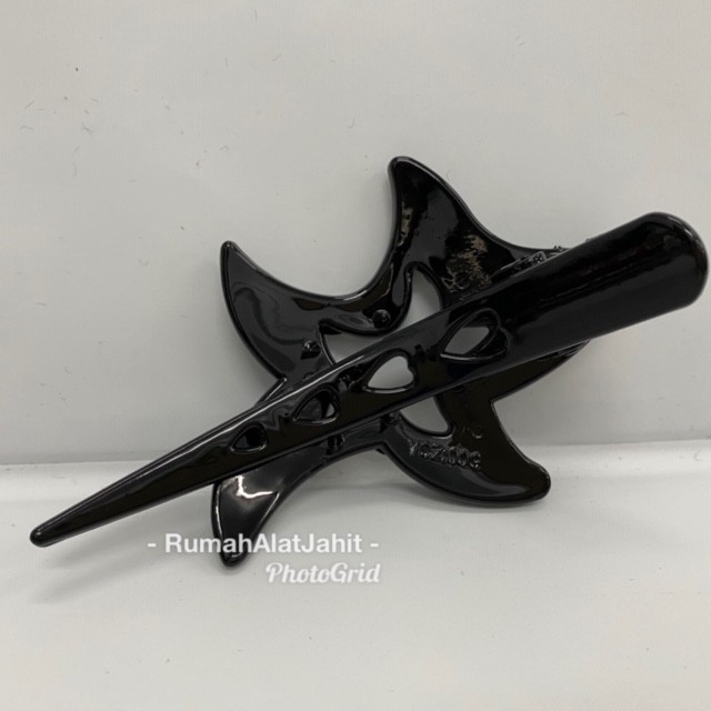 Jepit Rambut Permata Hitam 10 cm bentuk Bintang Model 014A