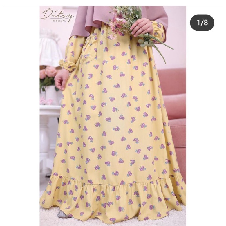 Ditsy nitghgown september Daisy butter Size S