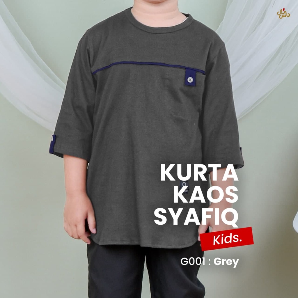 Koko Anak Baju Anak Kurta Kaos Model Syafiq Bahan Katun Combed 24s Original Qomishu