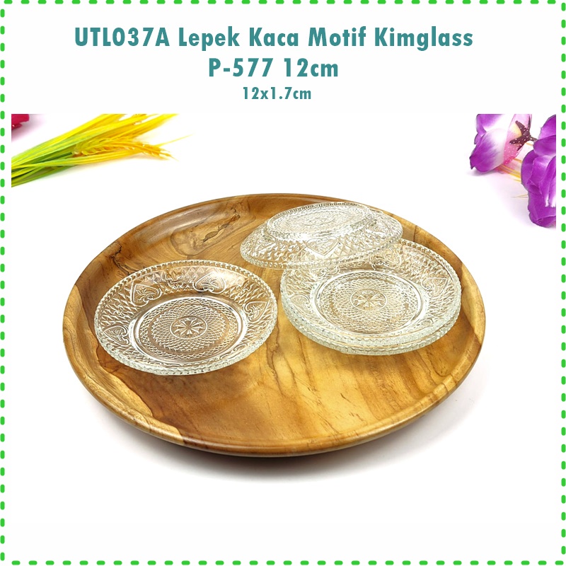 [1 Lusin] UTL037A Lepek Kaca/Tatakan Gelas Ukir Kimglass P-577 12cm