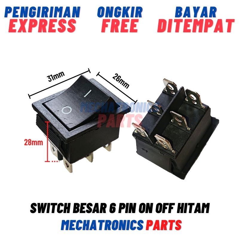 [SWI-9109] SWITCH BESAR 6PIN ON OFF HITAM