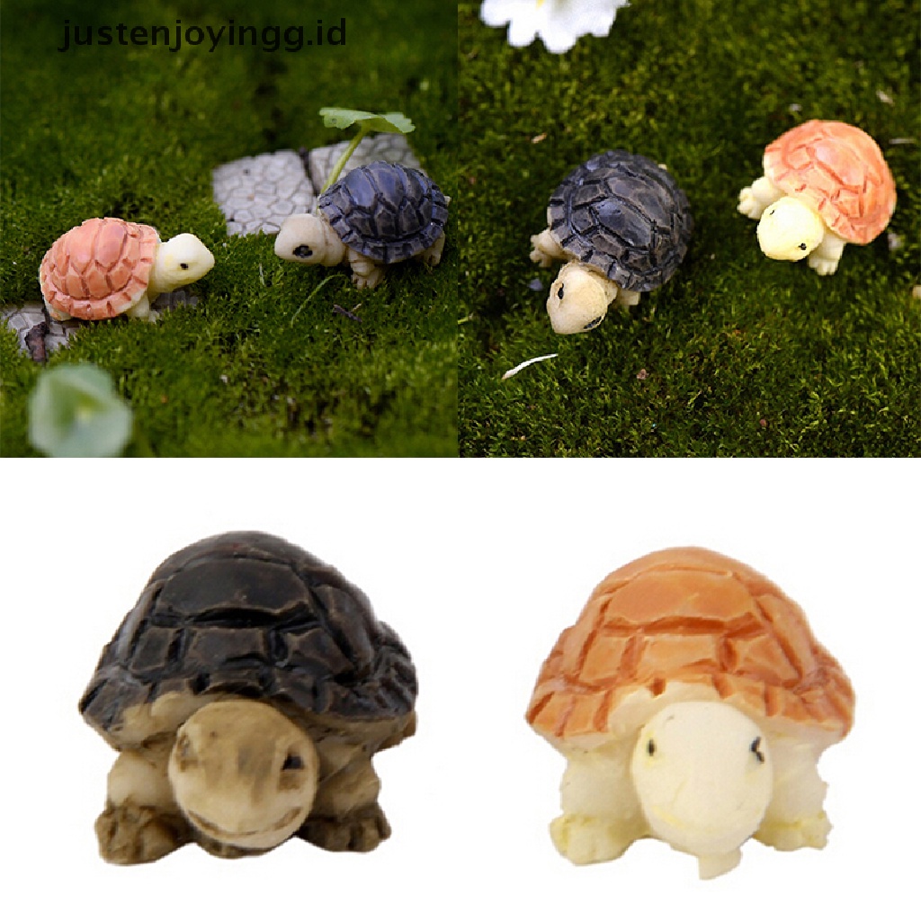 // justenjoyingg.id // 2pcs Miniature Dollhouse Bonsai Fairy Garden Landscape DIY Tortoise Decor ~