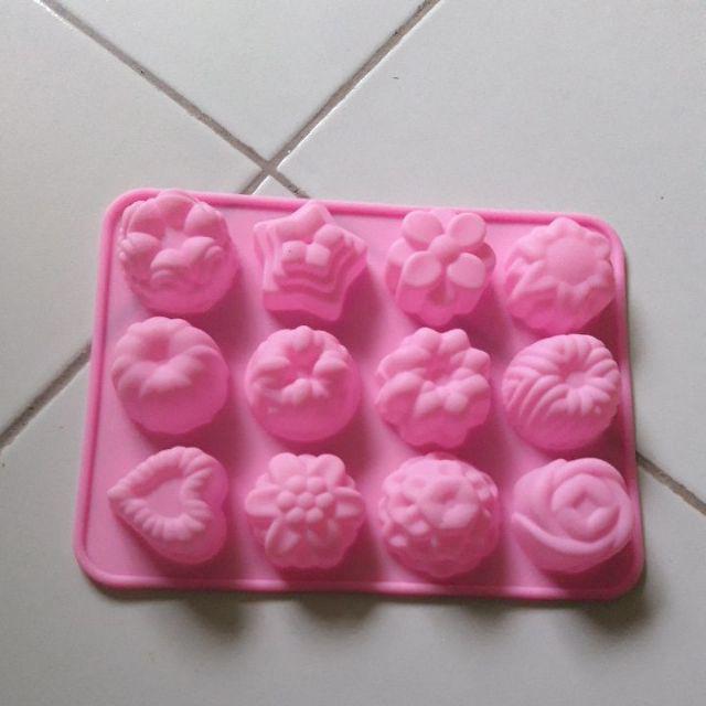 Cetakan Silikon Bunga Pink