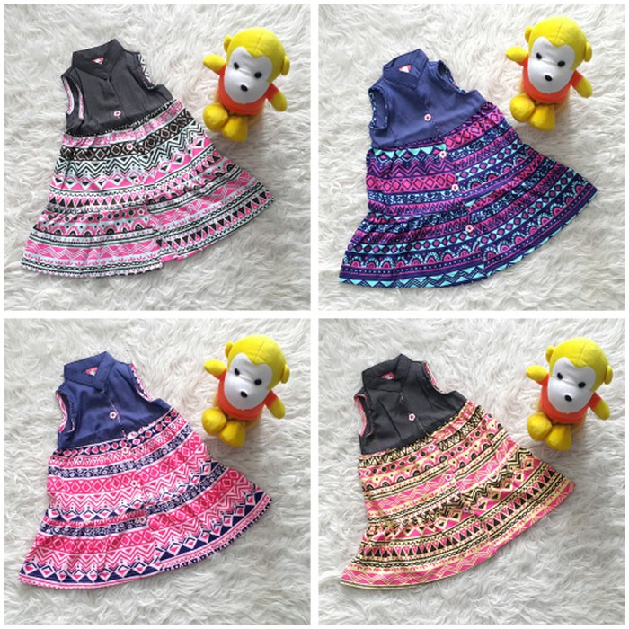 PB Baju Dress Kutung Batik Anak Bayi Perempuan