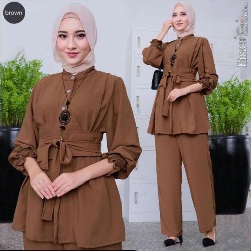Setelan Eira one set Crinkle kekinian wanita casul
