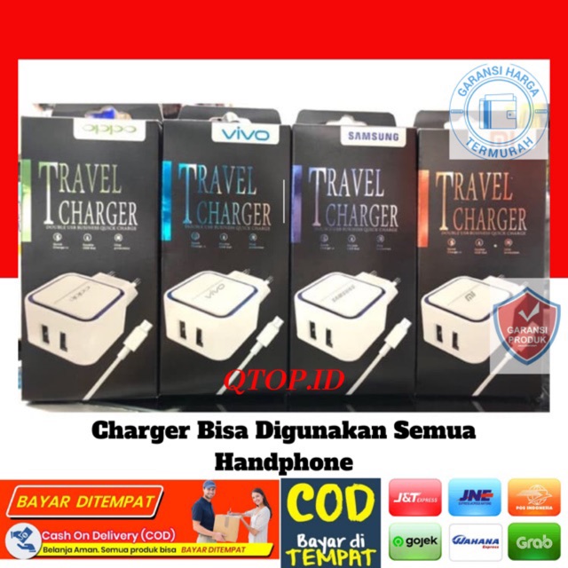 Charger LED 2output 3.5A samsung , oppo , xiaomi , asus , vivo high quality with kabel micro