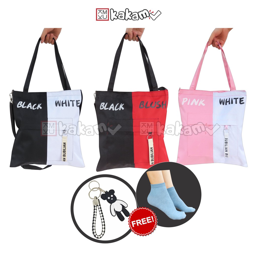 Tas Wanita Tote Bag Kekinian Two Tone