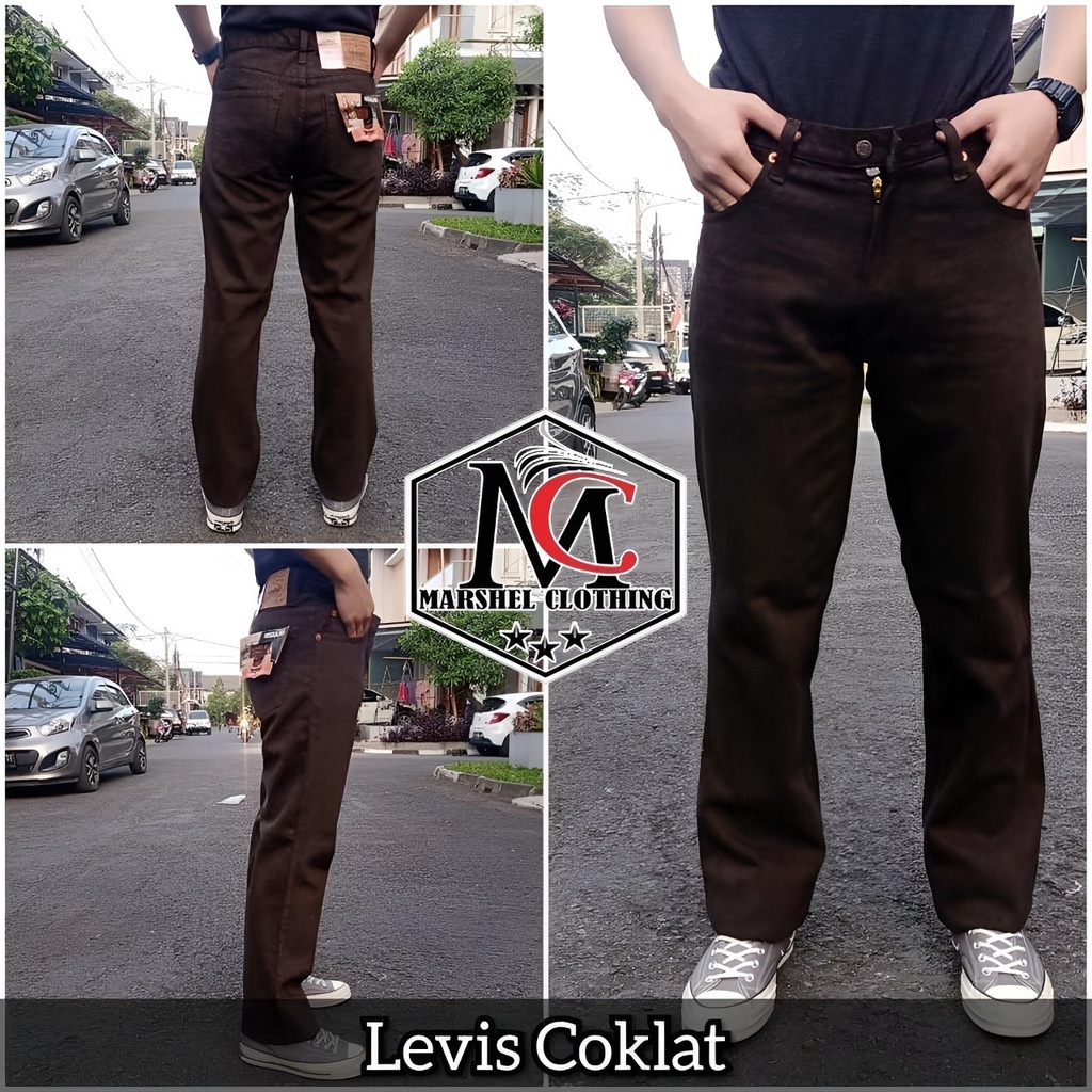 RCL - Celana Jeans Lepis Standar Pria Cowok Original Panjang Regguller Warna Cream Krem Hitam Biru Muda Dongker