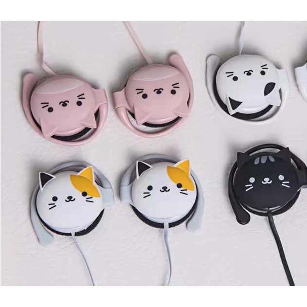 [KN-269] / [KN-3064] /  [KN-3073] Headset Earphone Karakter Bentuk Motif Hewan Animal KEPALA KUCING / Earphone Empuk CAT HEAD Berekspresi / Cute Cat Earphone