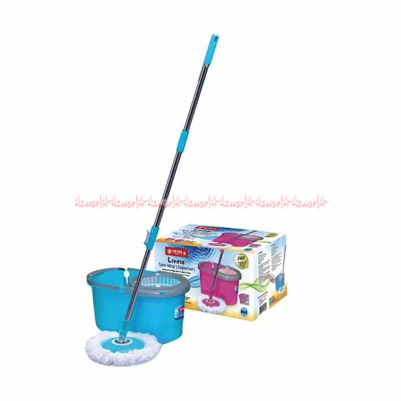 Lion Star Livina Spin Mop BM-47 Alat Pel Kain Pel Micro Daya Serap Tinggi Dan Mudah Dibilas