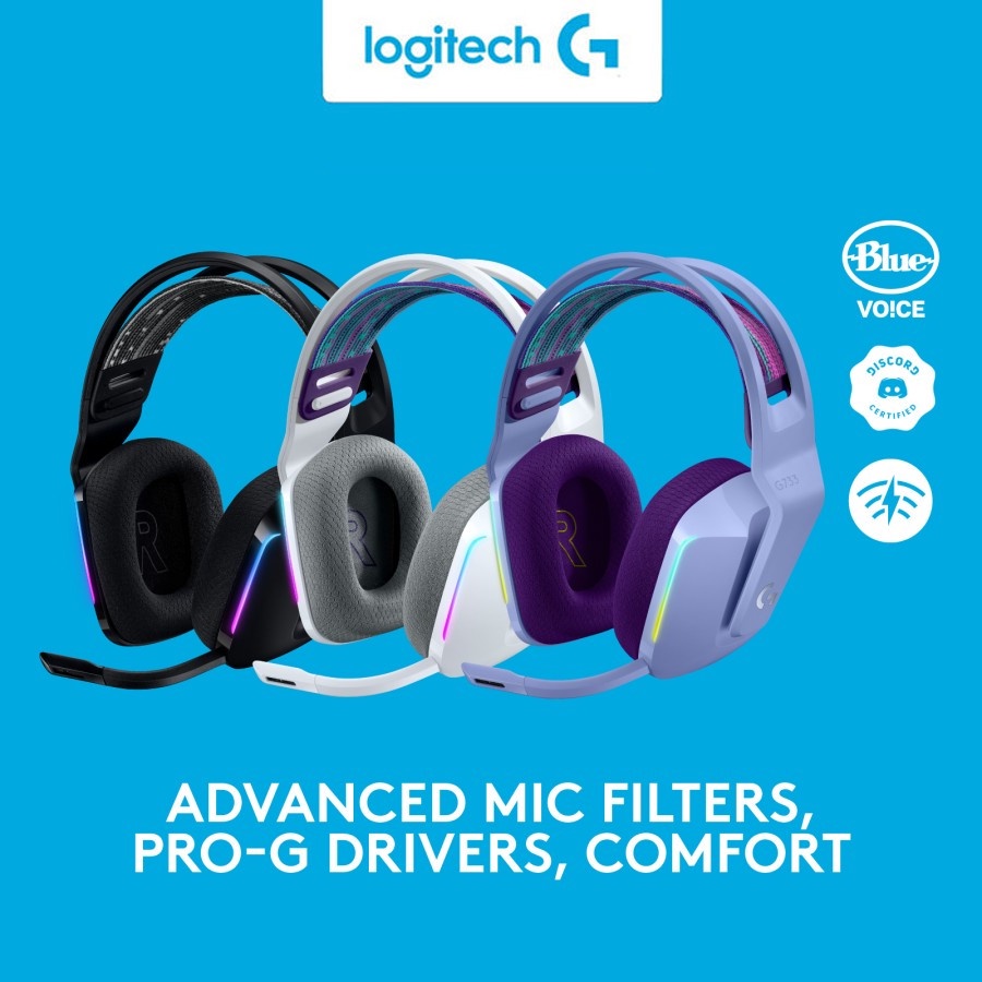 Logitech G733 Wireless LIGHTSPEED RGB 7.1 Surround Gaming Headset