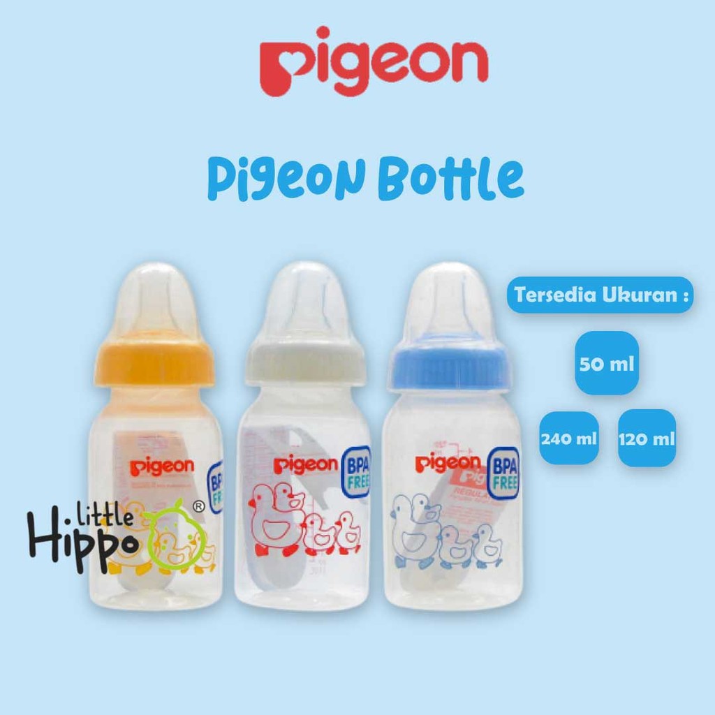 Pigeon Standard Bottle 50ml -120ml - 240ml / Botol Susu PIGEON 50 ml - 120 ml - 240 ml / Botol bayi / Botol Susu Bayi / Dot Bayi / Dot Pigeon / Botol Susu Pigeon / Pigeon Botol Susu Bayi Assorted Standard / Dot Nipple Original Pigeon