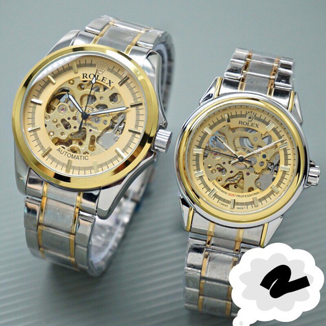 Jam Tangan Couple Murah Cople Pria Wanita - Rolex Couple | Pasangan Otomatis Balok