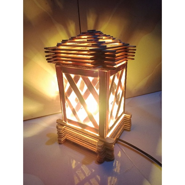 Jual Prakarya dari stik es krim / lampu tidur dari stik es krim ( sudah